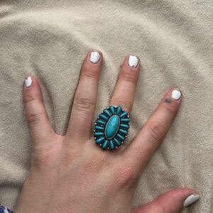 Turquoise Silver Statement Ring
